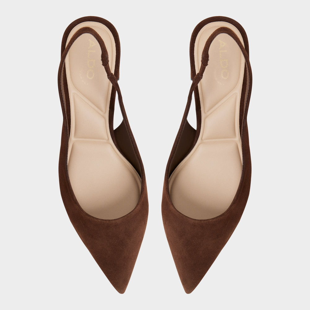 Block heel Uliana in Dark Brown - Slingback heel