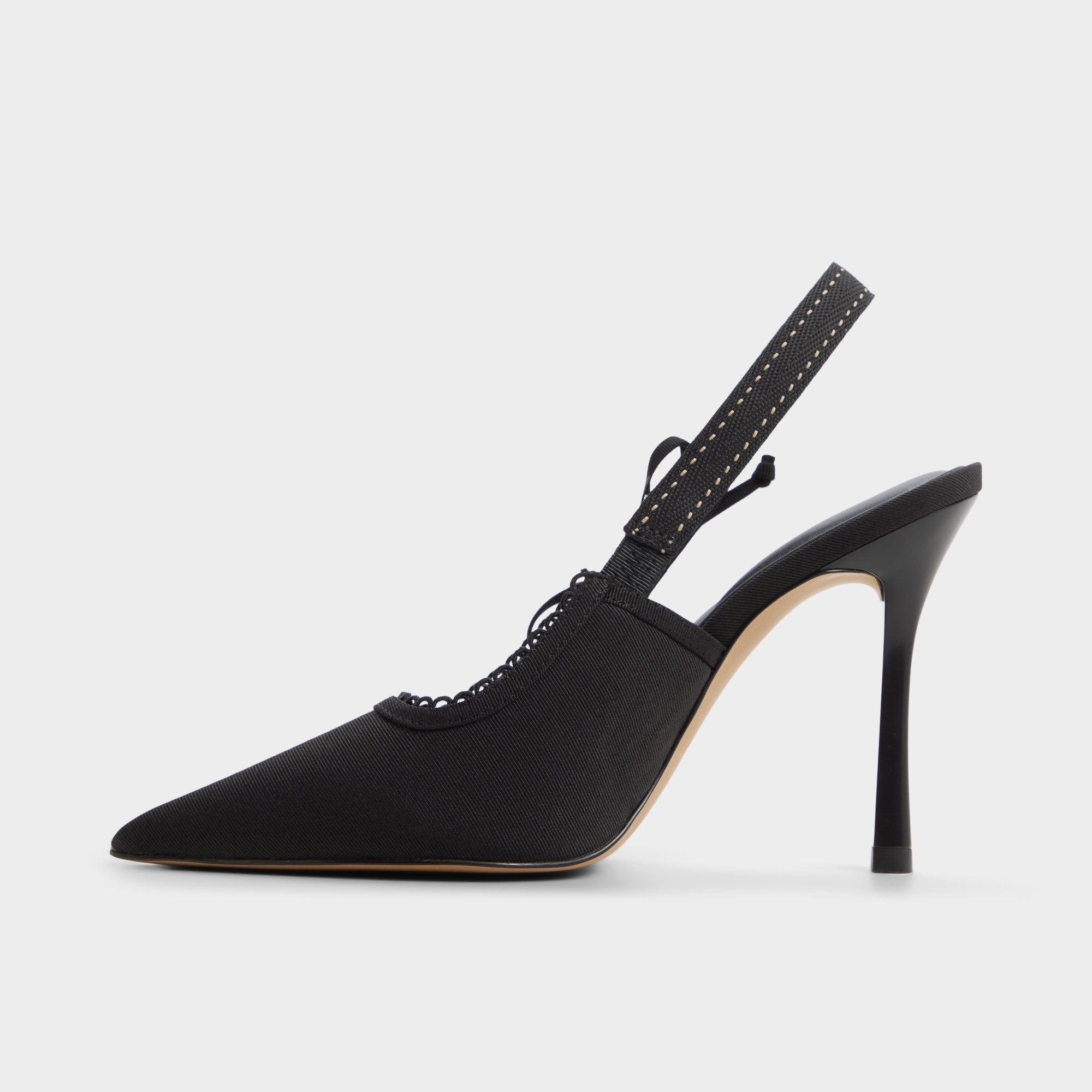 Hennie in Other Black - Slingback heel Stiletto heel