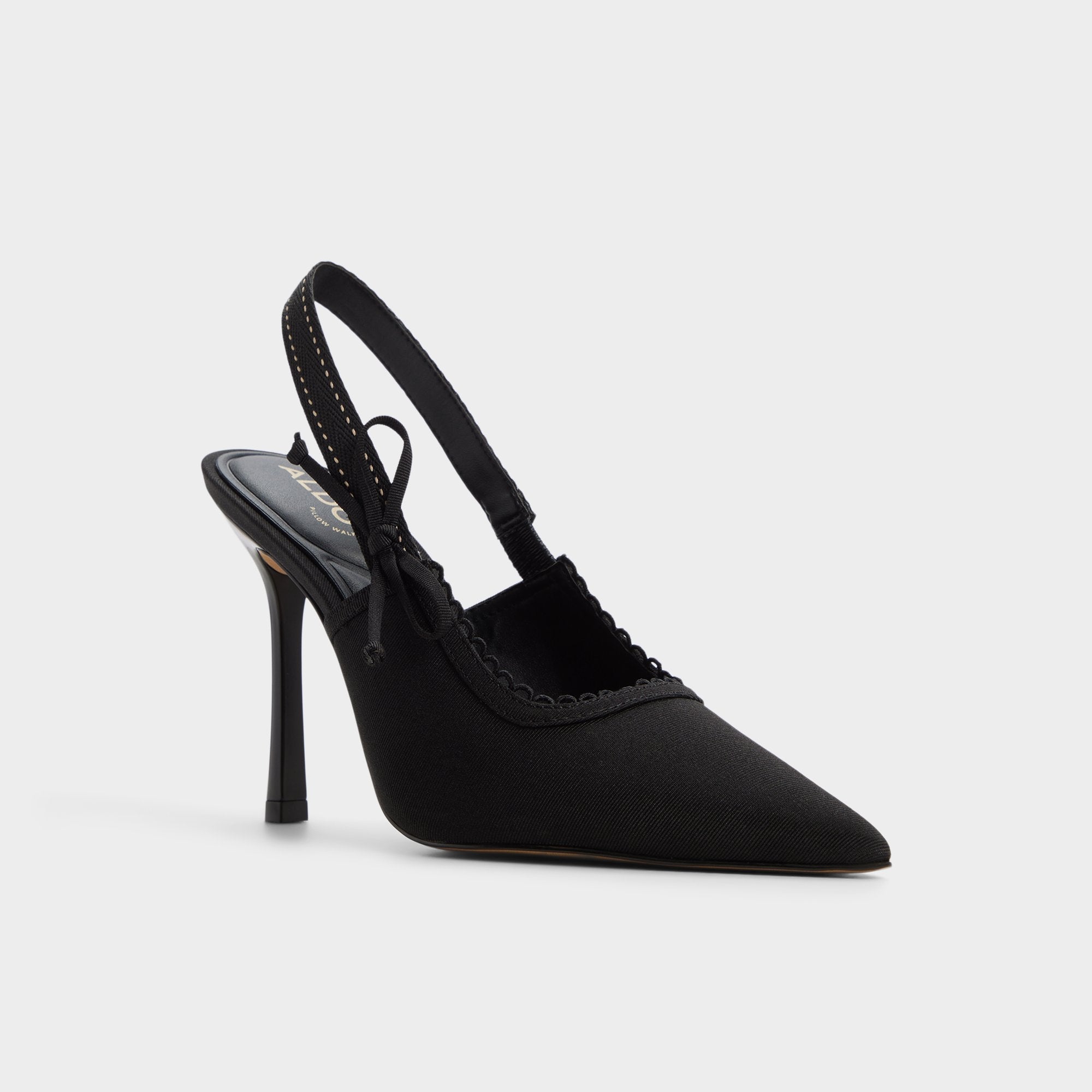 Hennie in Other Black - Slingback heel Stiletto heel