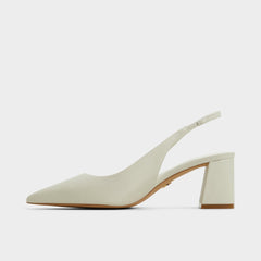 Uliana White/Bone Women's Slingbacks - Slingback heel Block heel