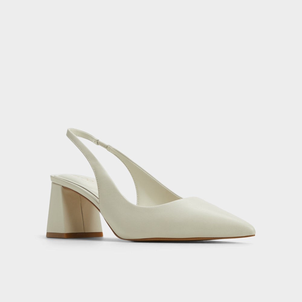 Uliana White/Bone Women's Slingbacks - Slingback heel Block heel