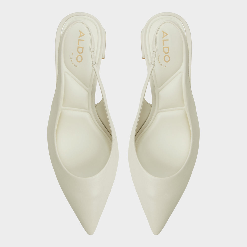 Uliana White/Bone Women's Slingbacks - Slingback heel Block heel