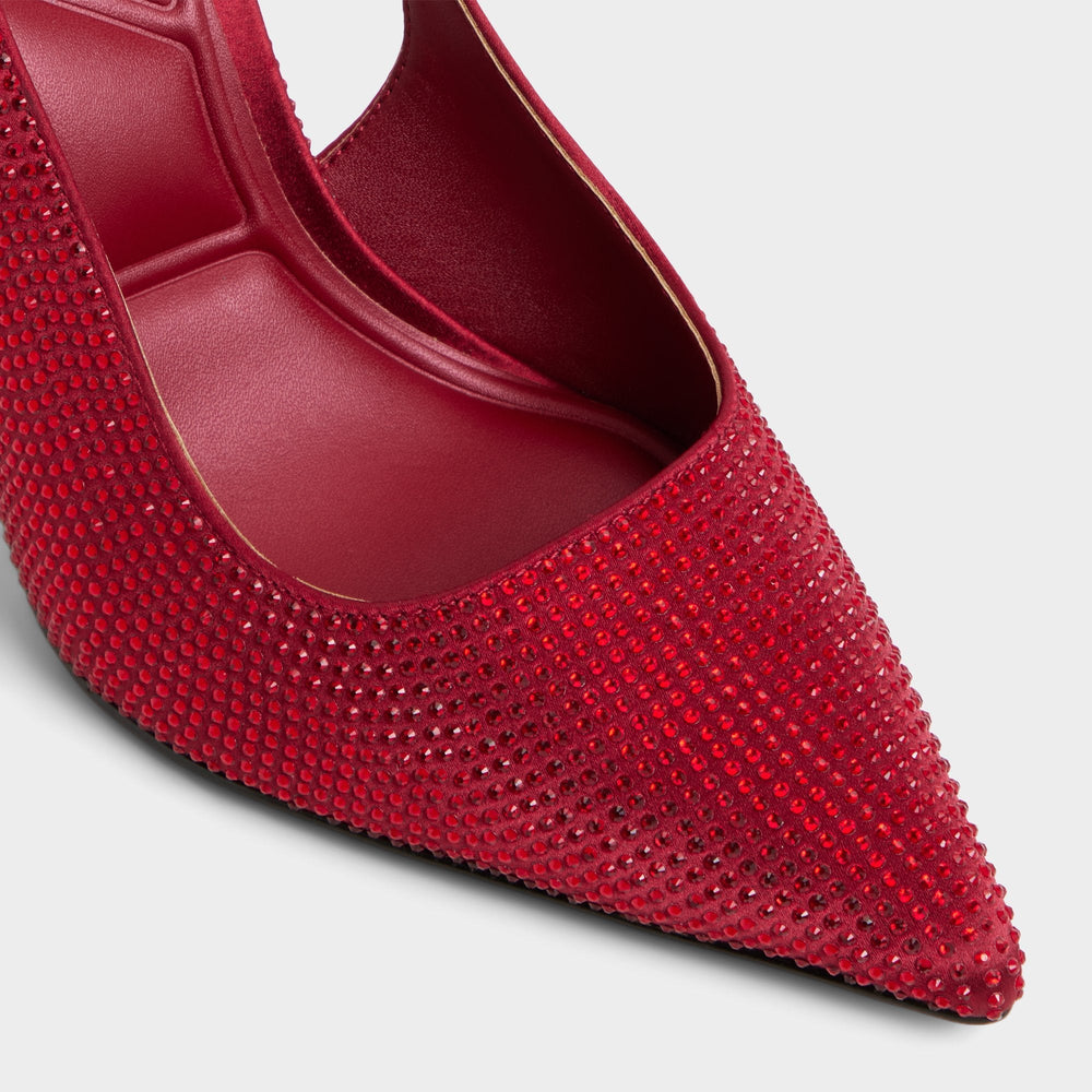 Lovebloom in Xt Dark Red - Slingback heel Stiletto heel
