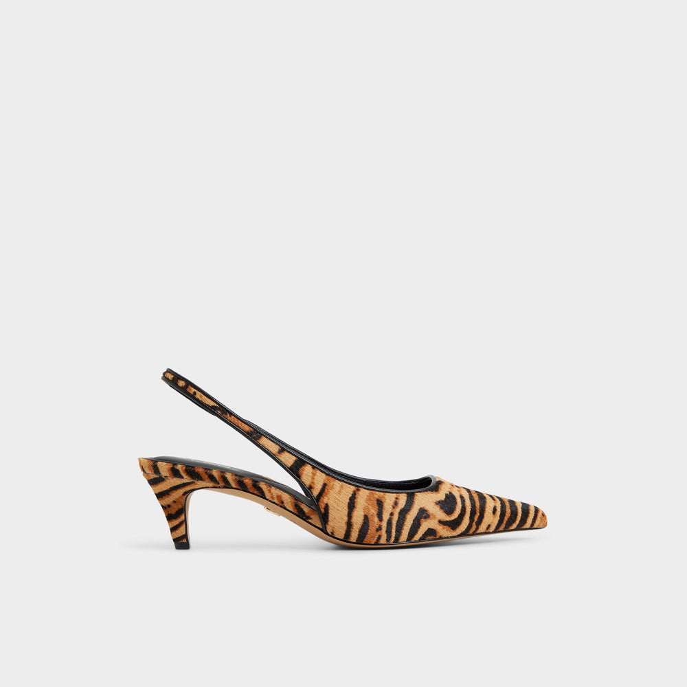 Leanah in Open Brown - Slingback heel Kitten heel