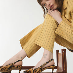 Leanah in Open Brown - Slingback heel Kitten heel