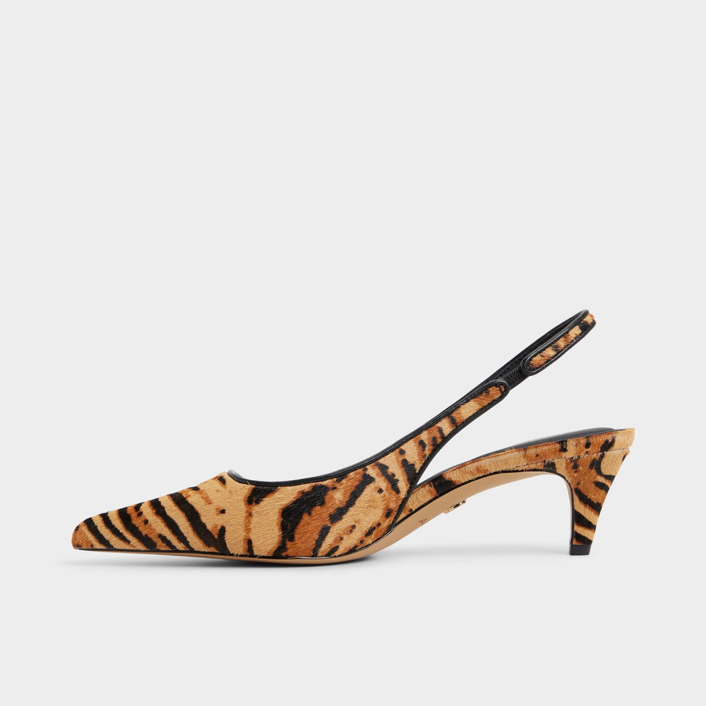 Leanah in Open Brown - Slingback heel Kitten heel