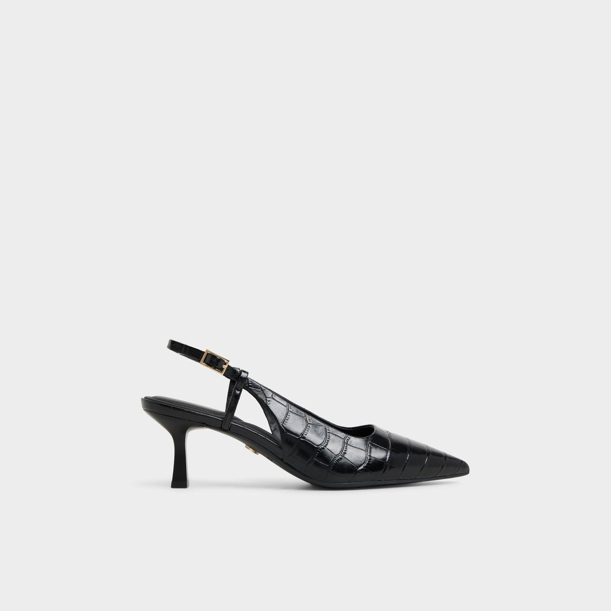 Adan in Black - Slingback heel Kitten heel