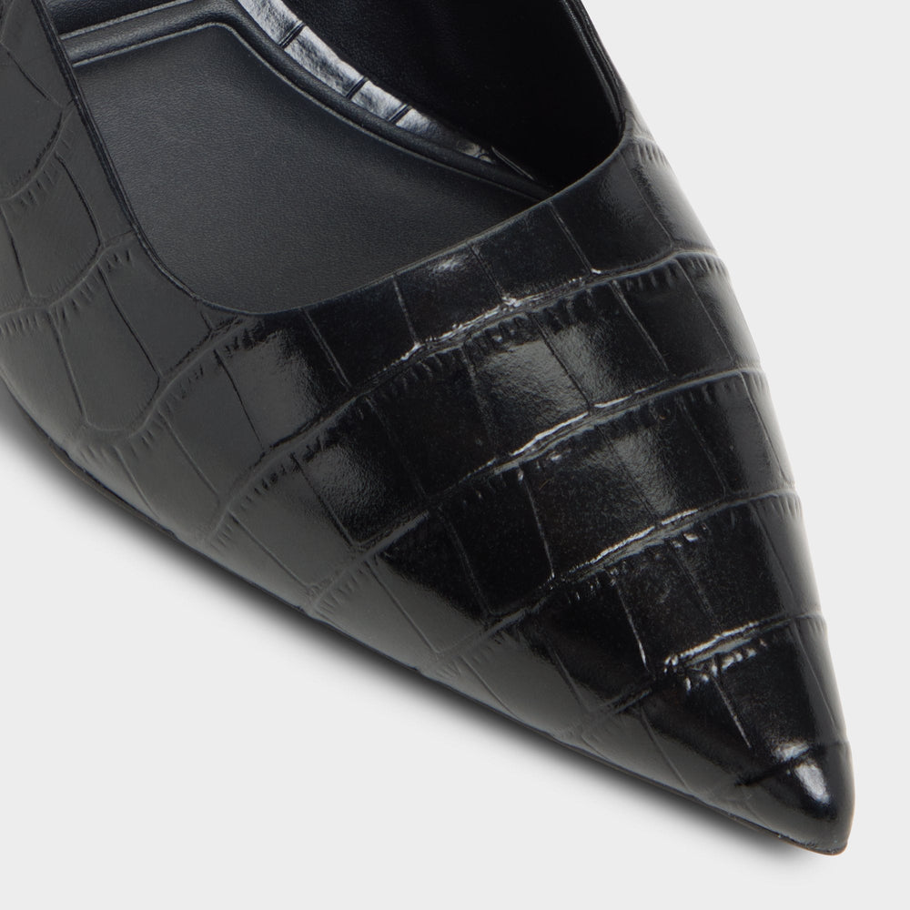 Adan in Black - Slingback heel Kitten heel