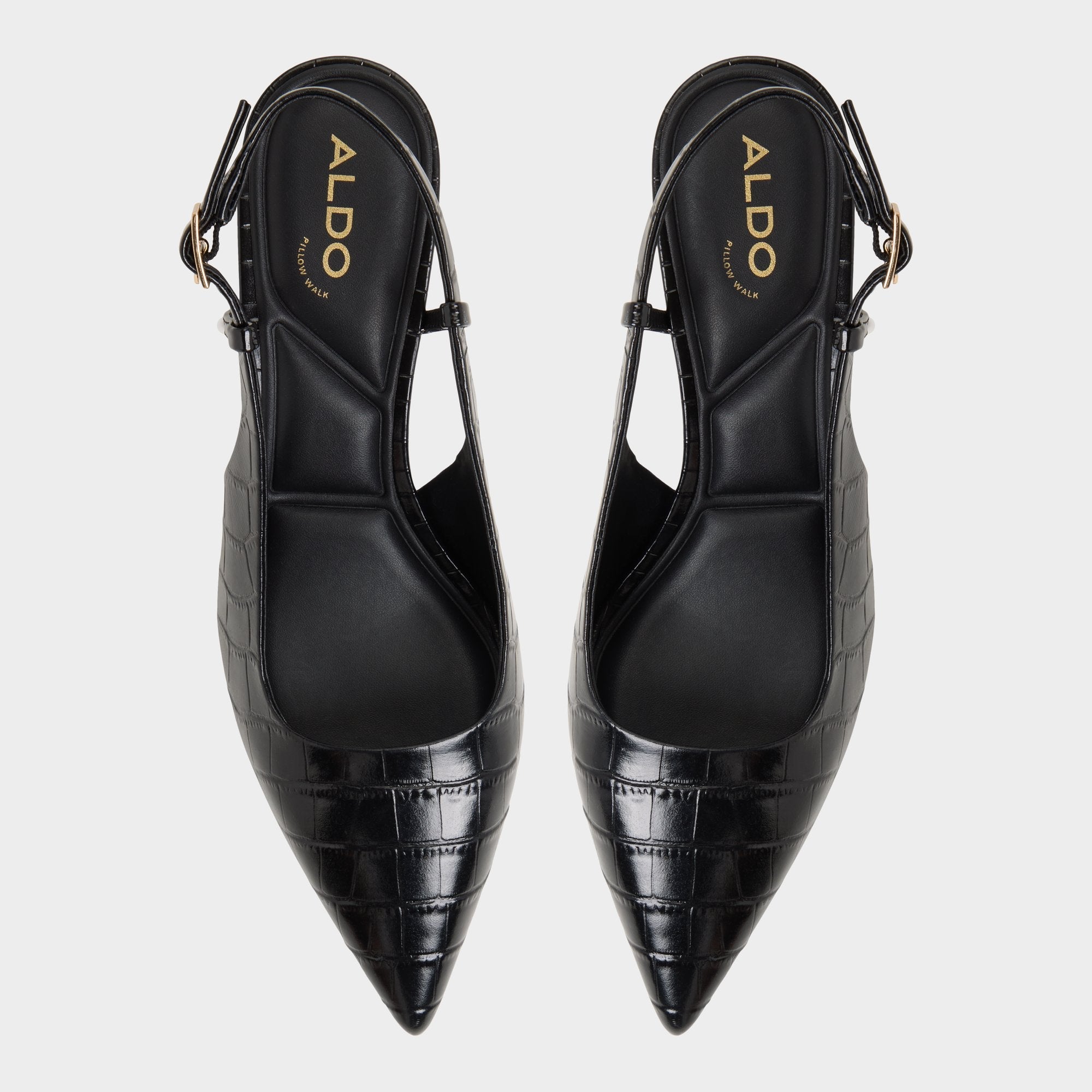 Adan in Black - Slingback heel Kitten heel