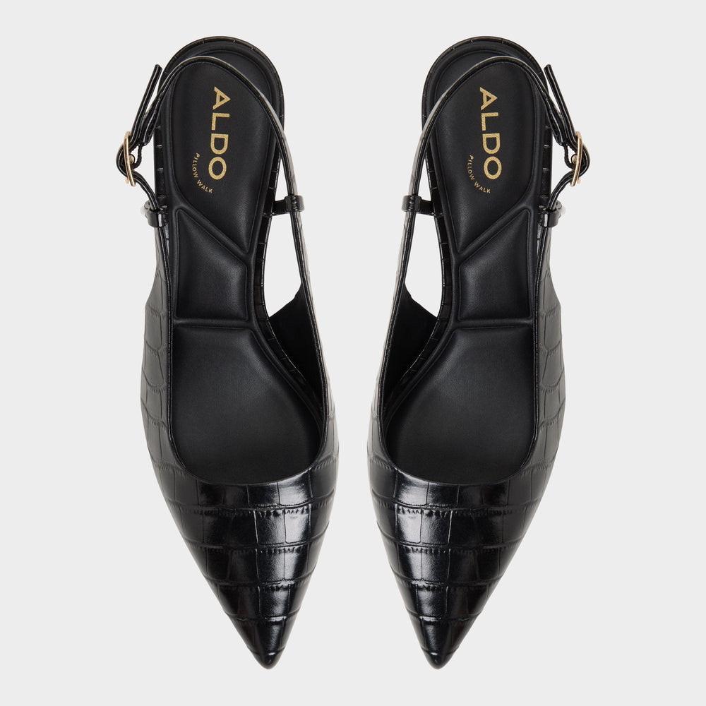 Adan in Black - Slingback heel Kitten heel