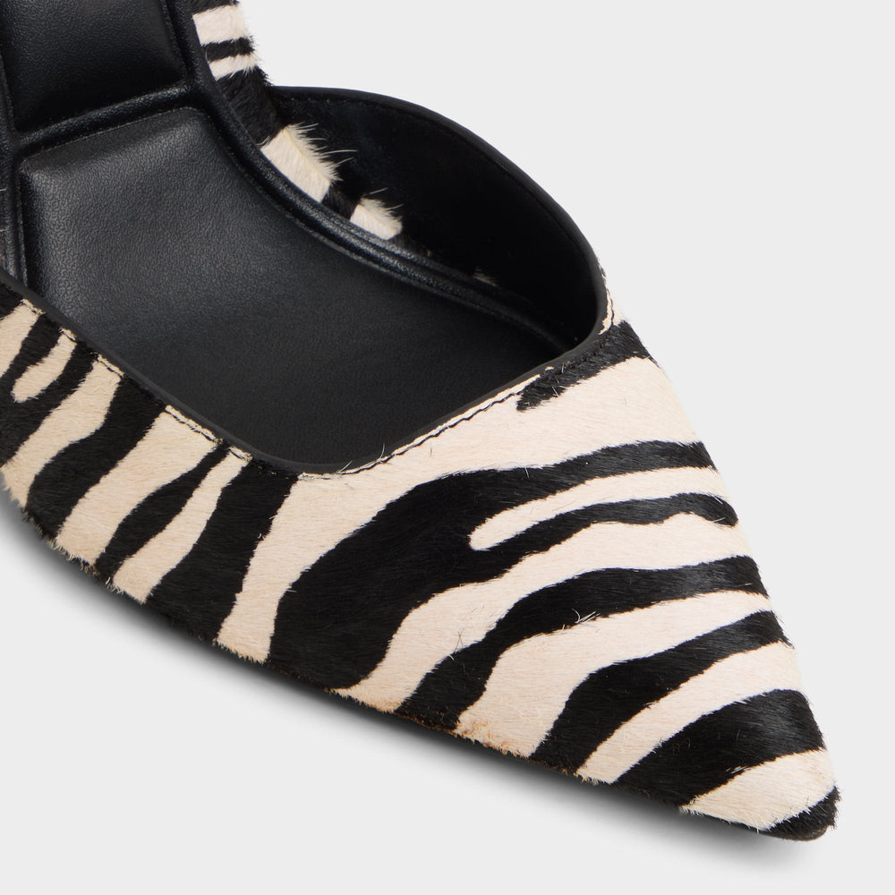 Berolden White/Black Women's Animal Prints - Slingback heel