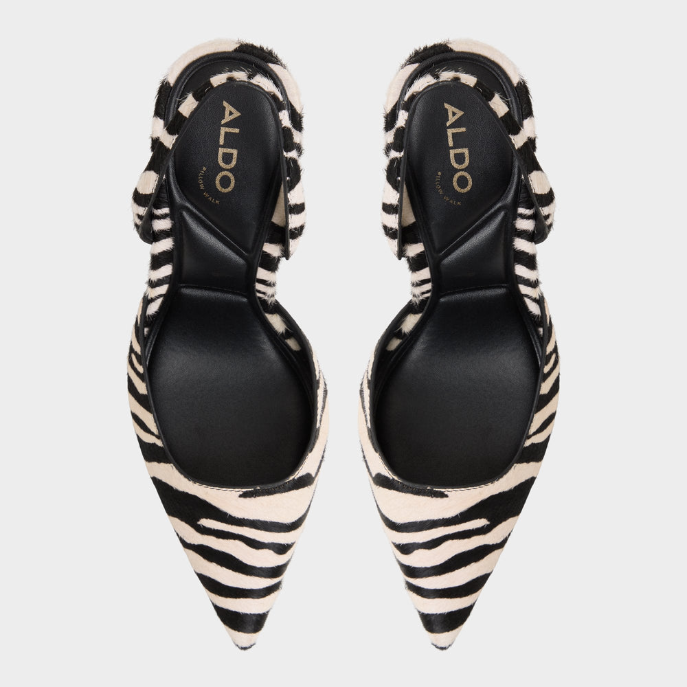 Berolden White/Black Women's Animal Prints - Slingback heel