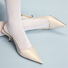 Josita Medium Beige Women's Kitten heels - Slingback heel Kitten heel