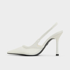 Evania White Women's Slingbacks - Slingback heel