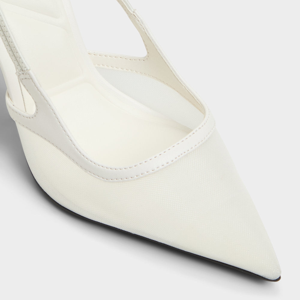Evania White Women's Slingbacks - Slingback heel
