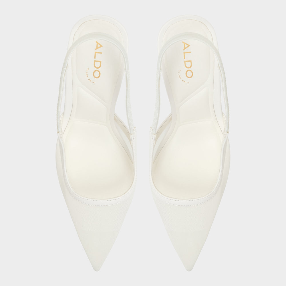 Evania White Women's Slingbacks - Slingback heel