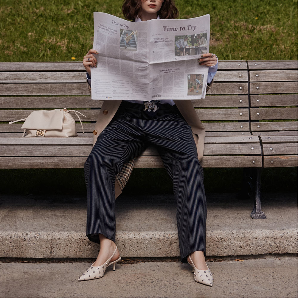 Naiarah in Cream 14118390 - Slingback heel Stiletto heel