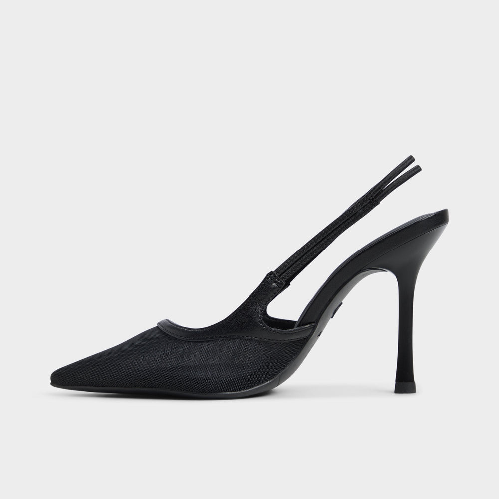 Evania Black Women's Slingbacks - Slingback heel