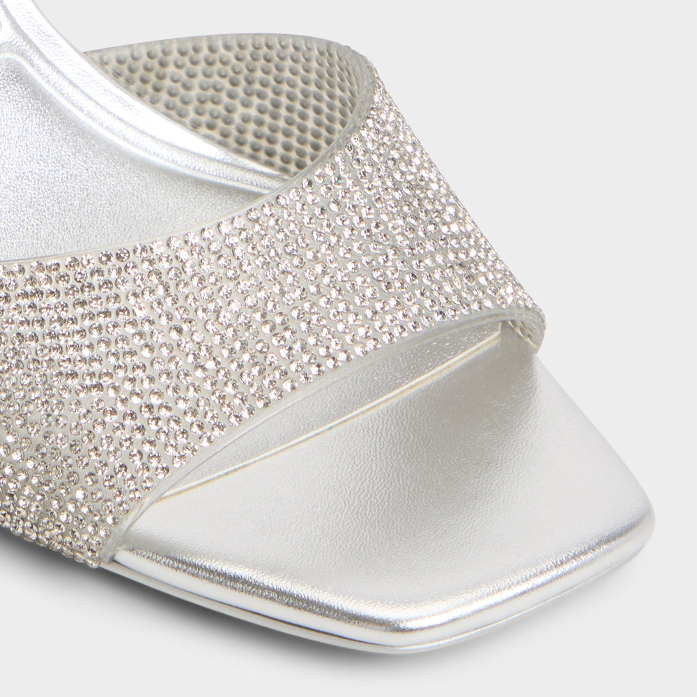 Stiletto heel Andyana Silver Women's Strappy sandals - Slingback heeled sandal