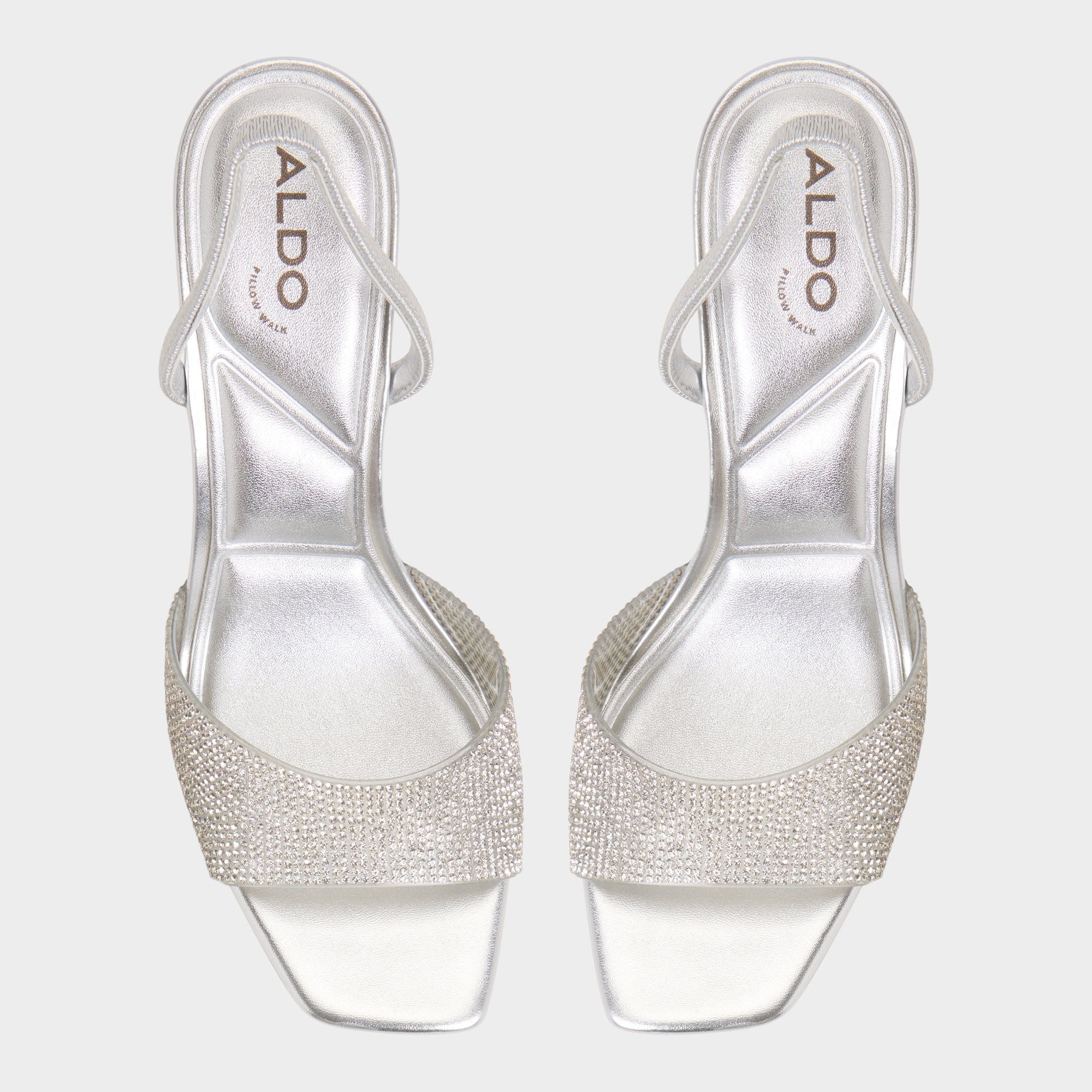 Stiletto heel Andyana Silver Women's Strappy sandals - Slingback heeled sandal