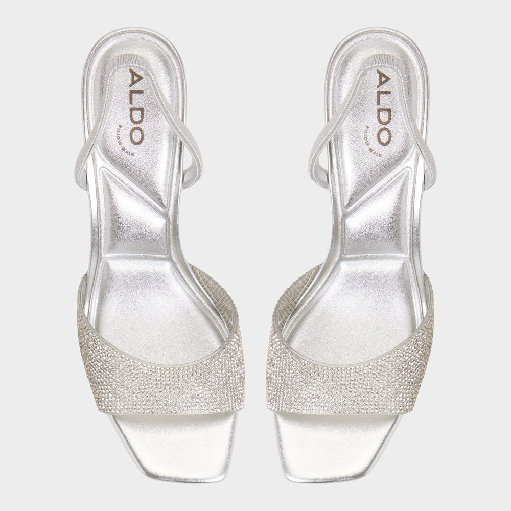 Stiletto heel Andyana Silver Women's Strappy sandals - Slingback heeled sandal