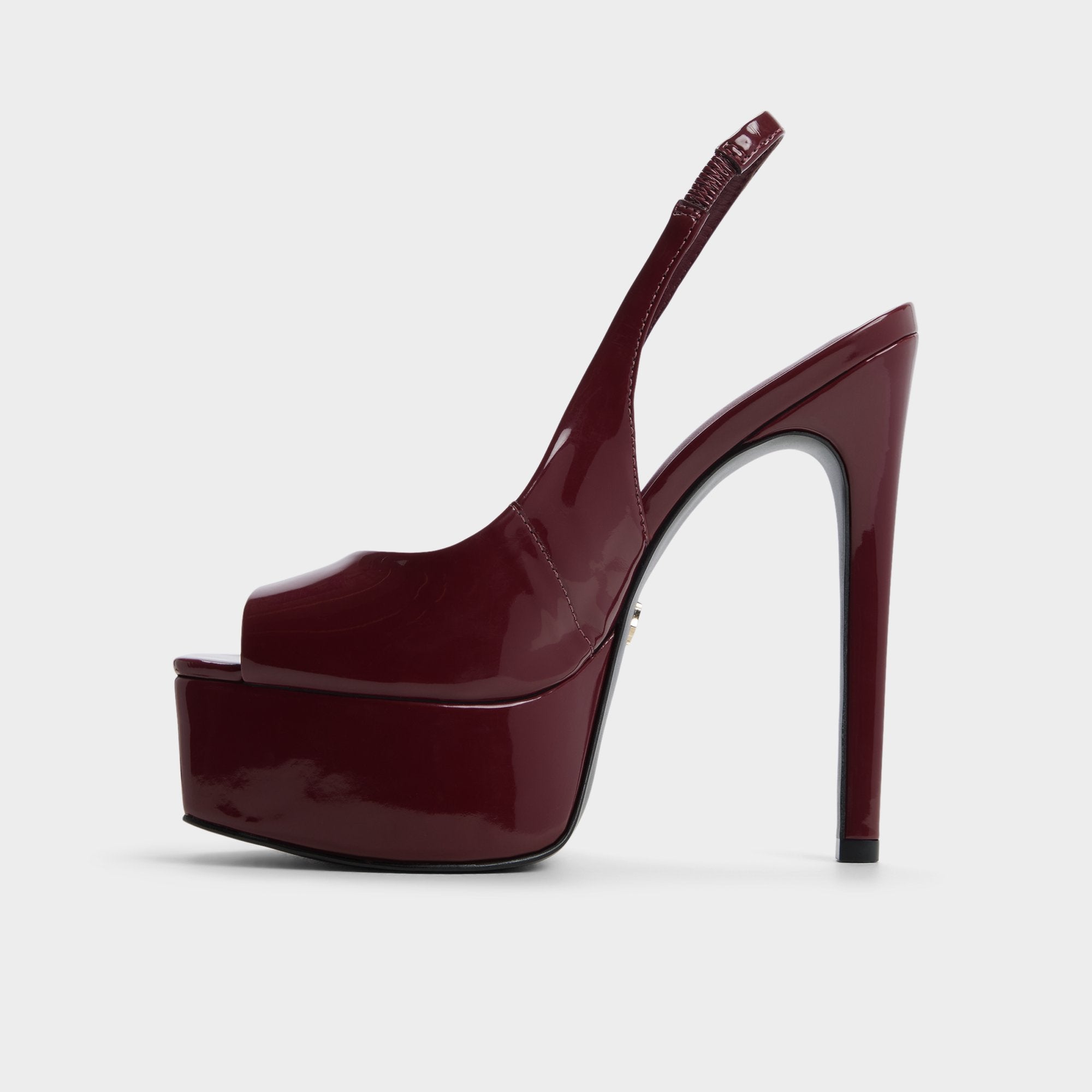 Thanlinie in Dark Red - Slingback heeled sandal Platform