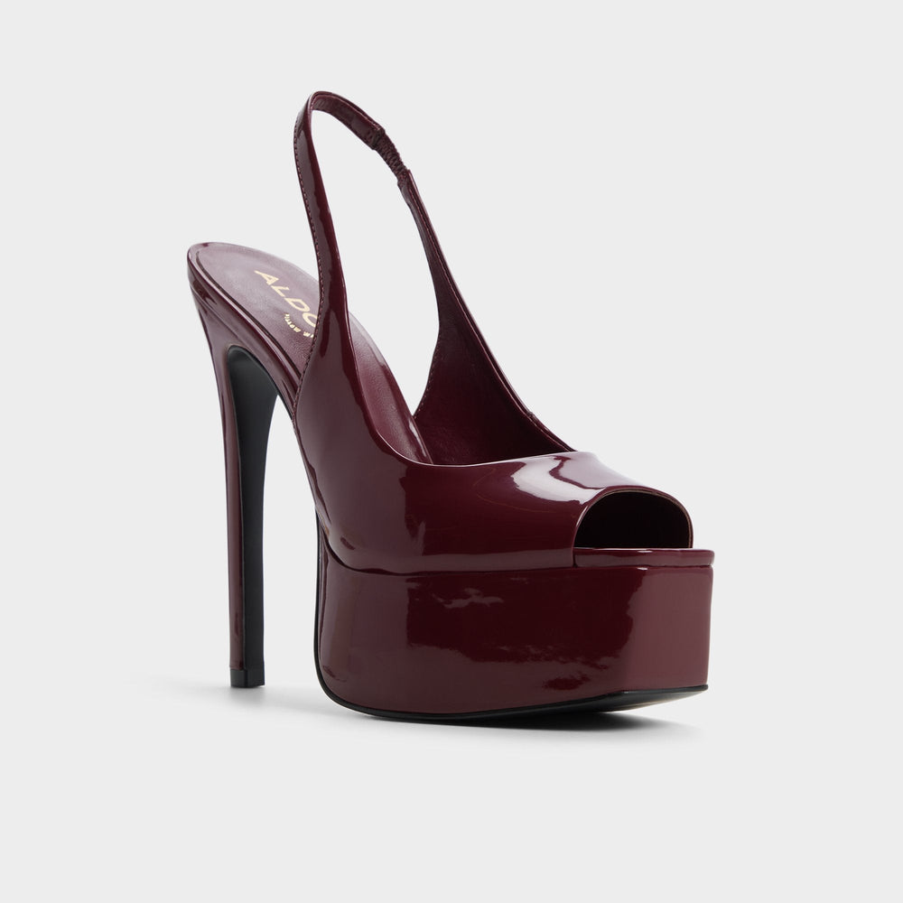Thanlinie in Dark Red - Slingback heeled sandal Platform