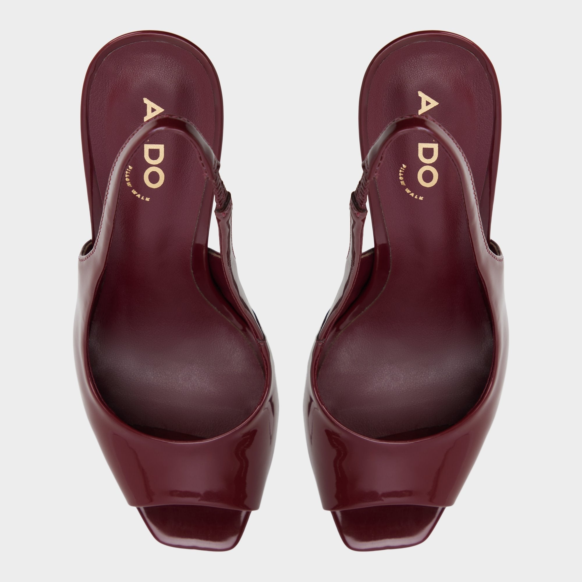 Thanlinie in Dark Red - Slingback heeled sandal Platform