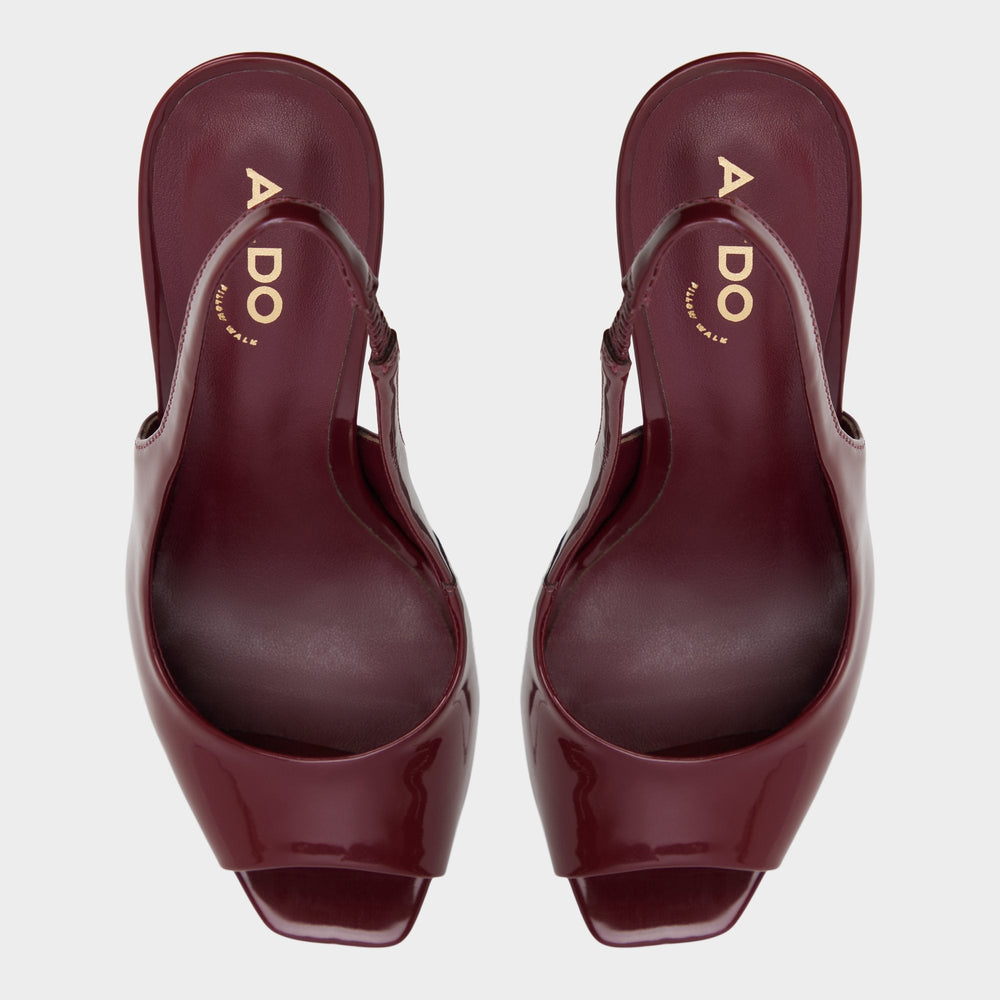 Thanlinie in Dark Red - Slingback heeled sandal Platform