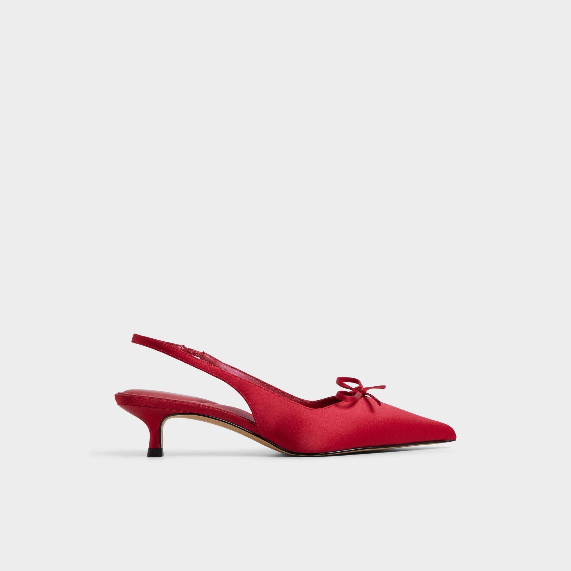 Kitten heel Azizza in Dark Red - Slingback heel
