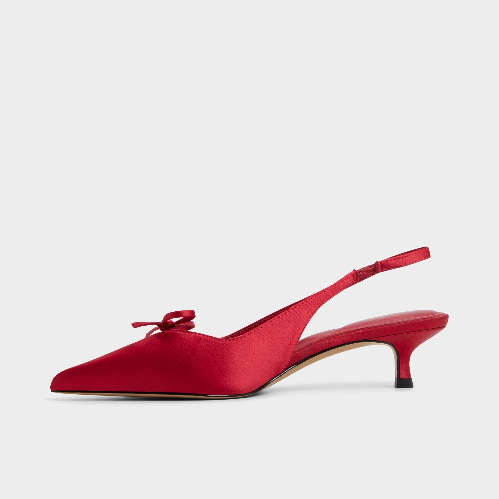 Kitten heel Azizza in Dark Red - Slingback heel