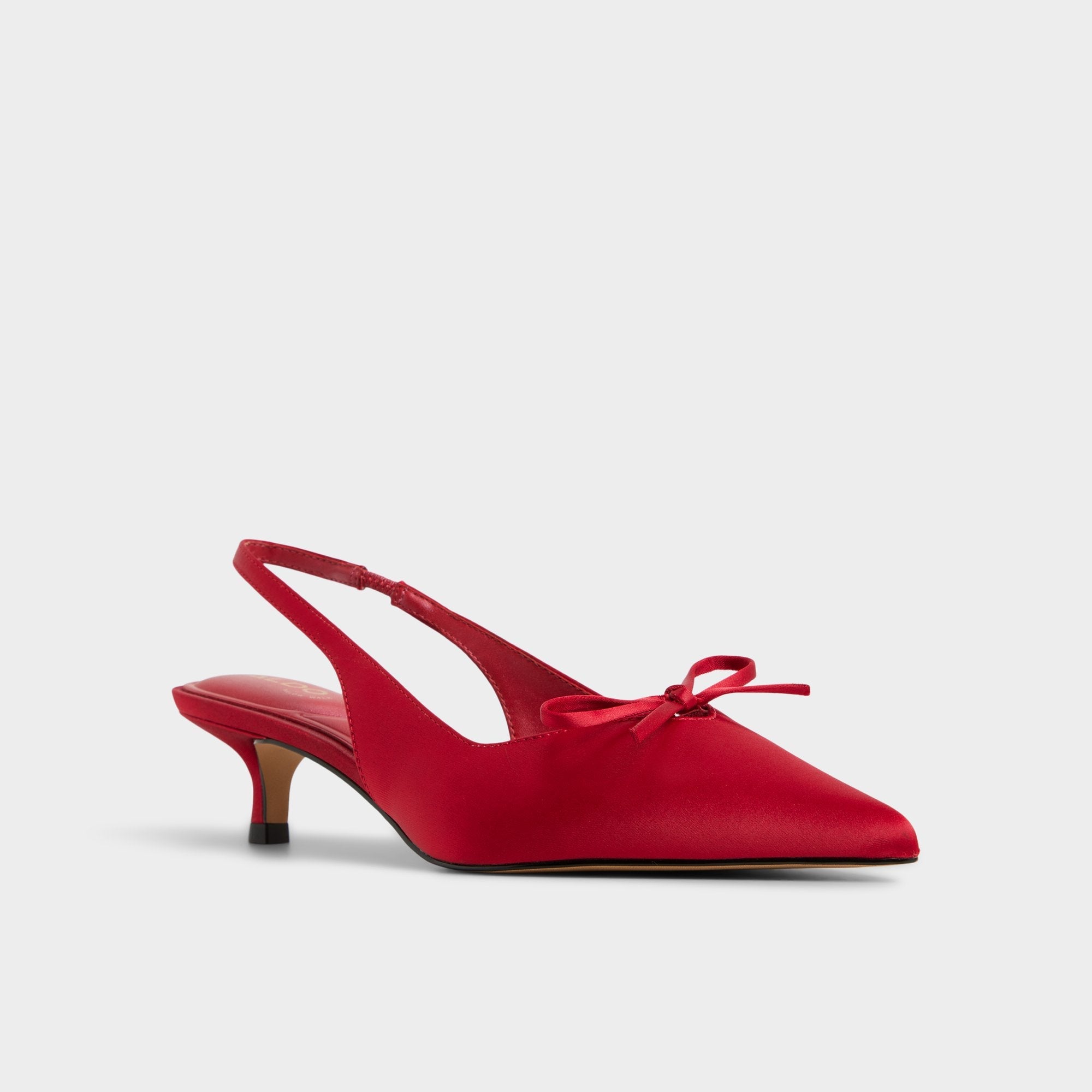 Kitten heel Azizza in Dark Red - Slingback heel