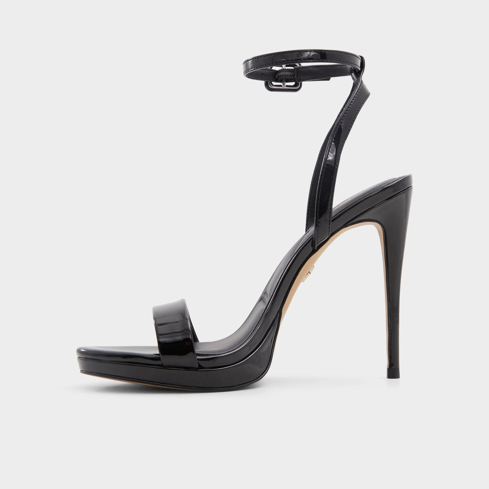 Katelina Black Women's Heeled sandals - Strappy heeled sandal Stiletto platform