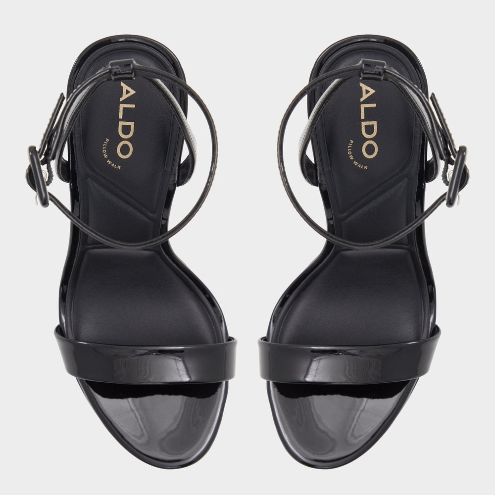 Katelina Black Women's Heeled sandals - Strappy heeled sandal Stiletto platform