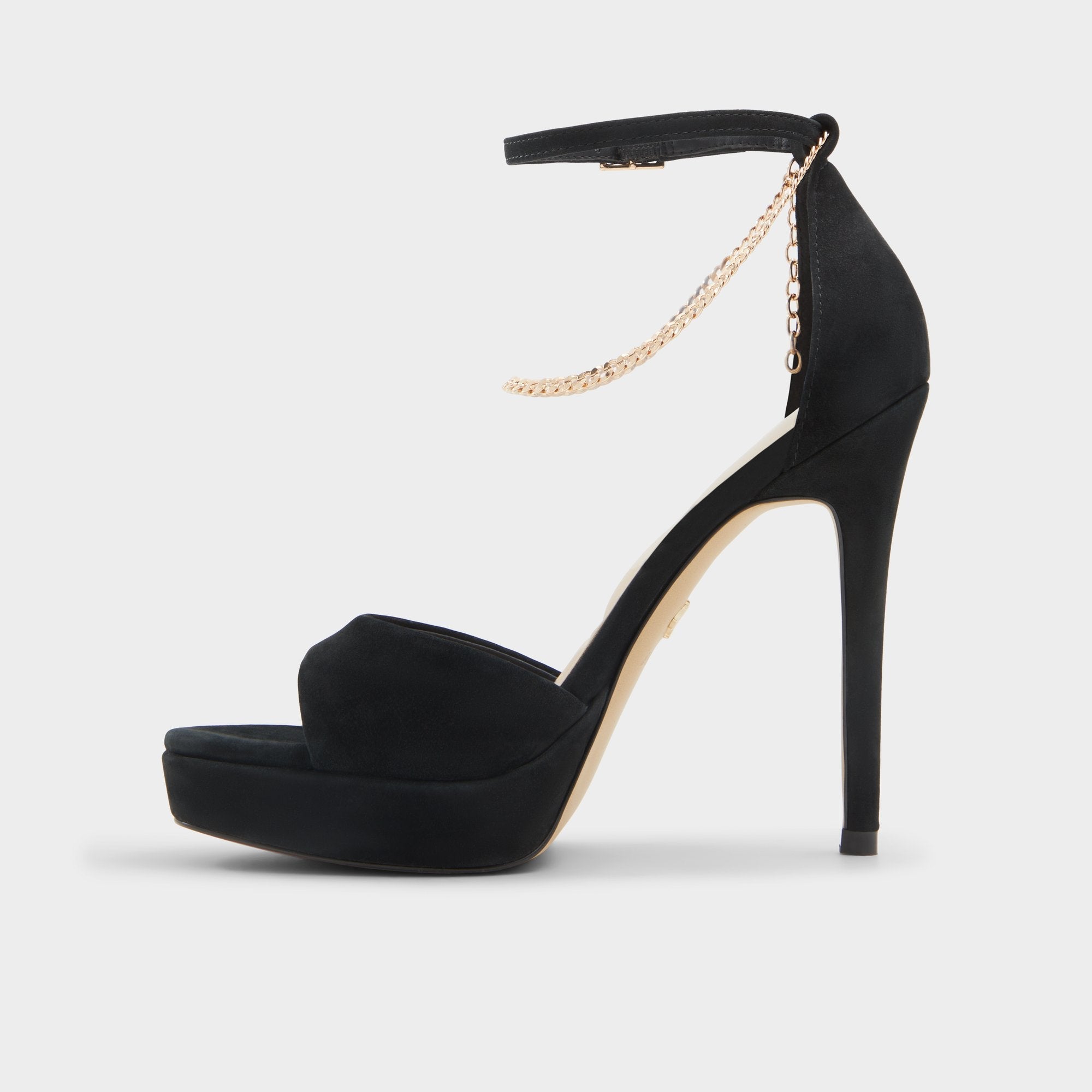 Afumeth Black Overflow Women's Platform sandals - Strappy heeled sandal Stiletto platform