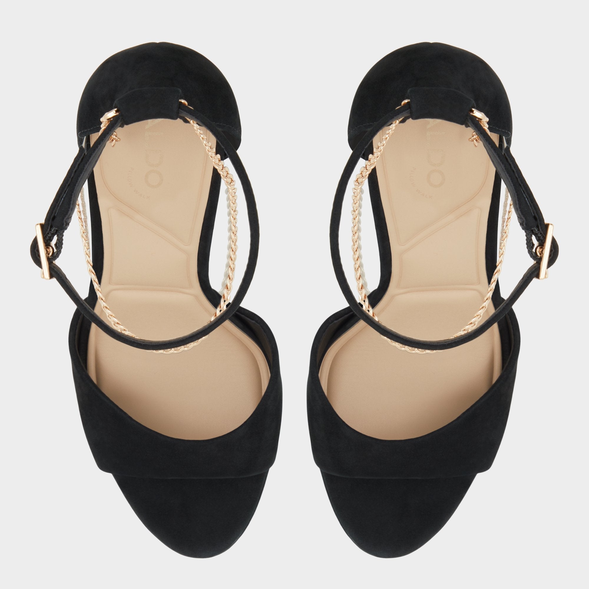 Afumeth Black Overflow Women's Platform sandals - Strappy heeled sandal Stiletto platform