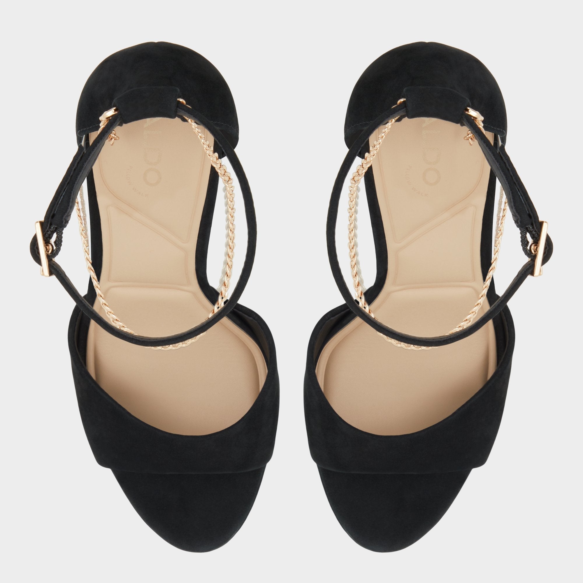 Afumeth Black Overflow Women's Platform sandals - Strappy heeled sandal Stiletto platform
