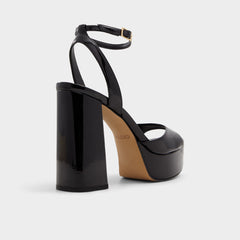 Valoria Black Women's Platform sandals - Strappy heeled sandal Platform