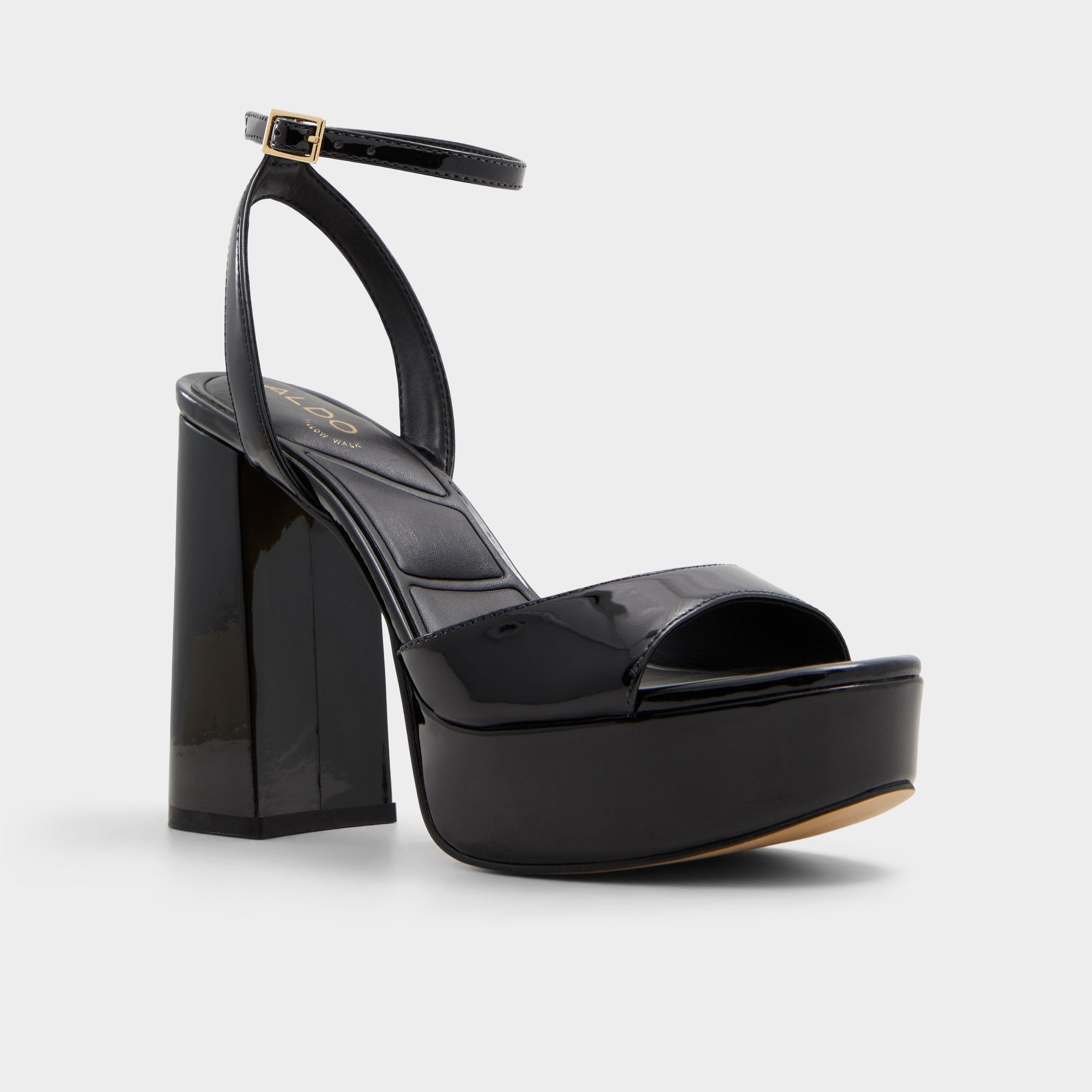 Valoria Black Women's Platform sandals - Strappy heeled sandal Platform
