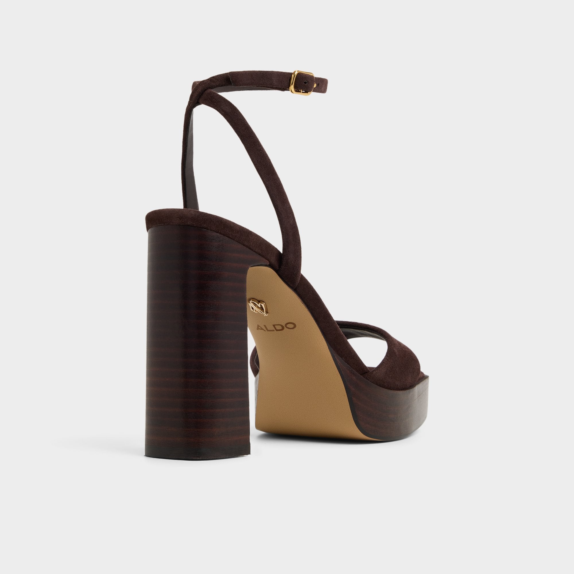 Lothon Dark Brown Women's Platform sandals - Strappy heeled sandal Platform