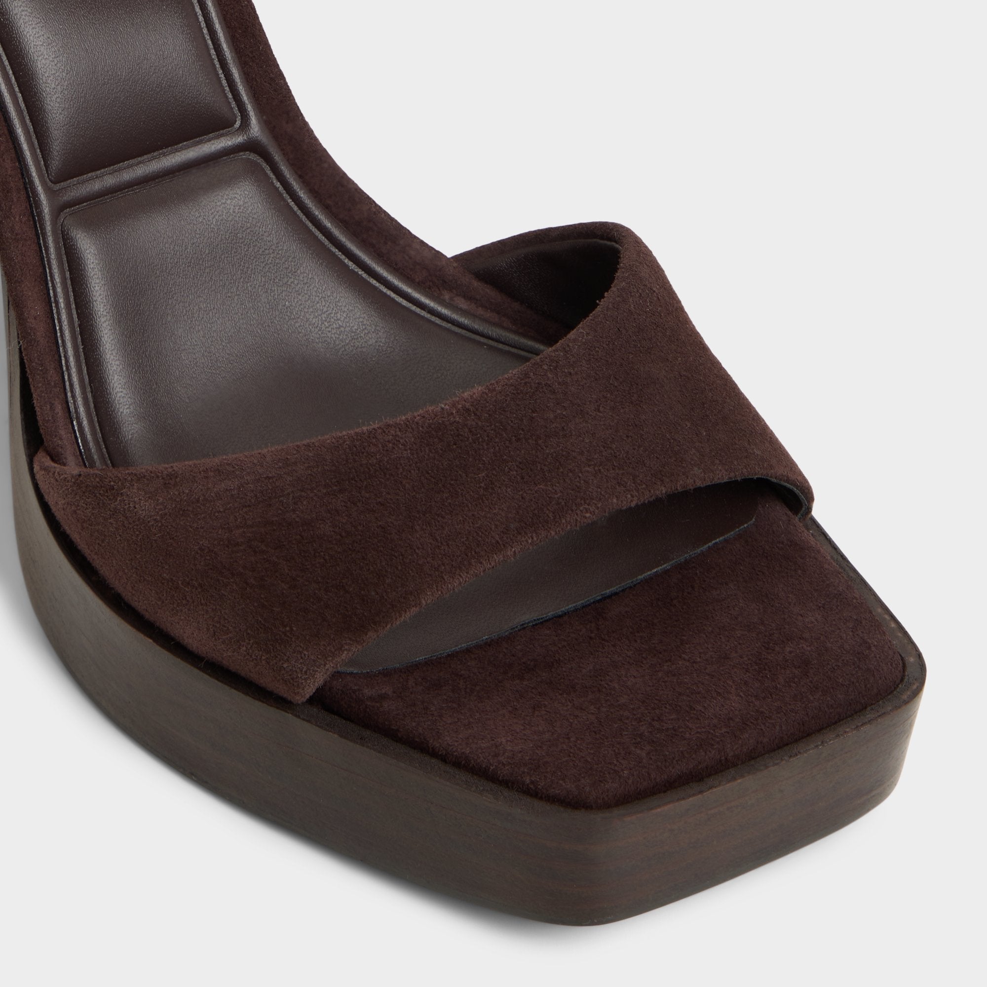 Lothon Dark Brown Women's Platform sandals - Strappy heeled sandal Platform