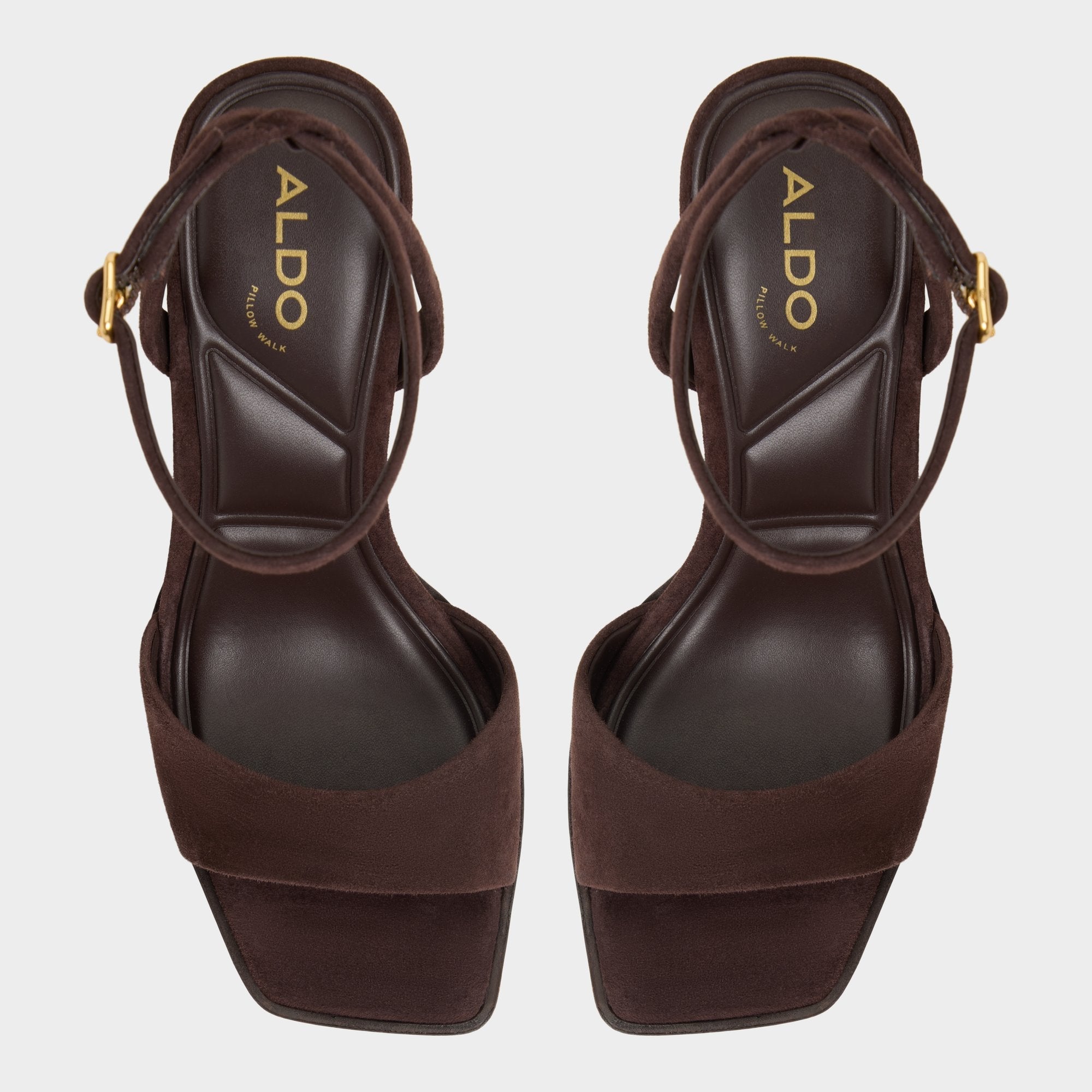 Lothon Dark Brown Women's Platform sandals - Strappy heeled sandal Platform