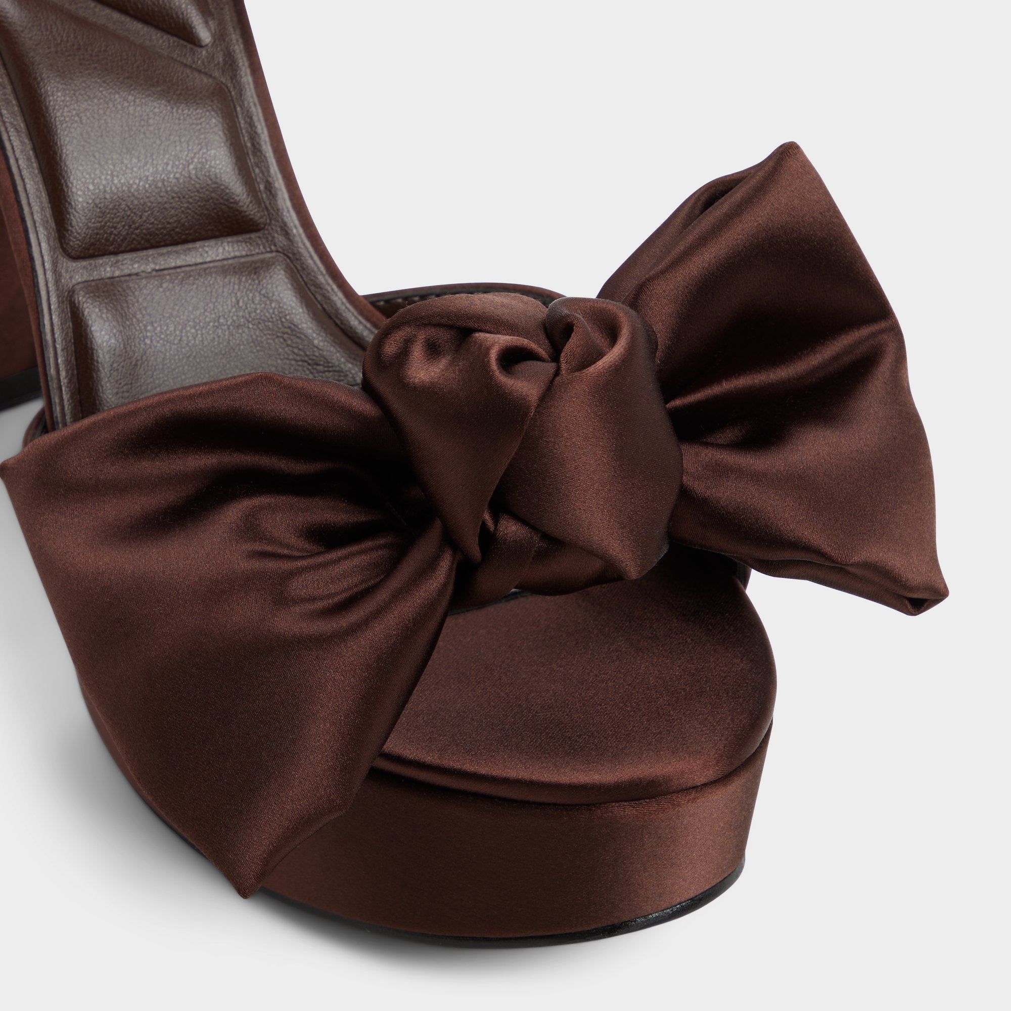 Luscious in Dark Brown - Strappy heeled sandal Platform