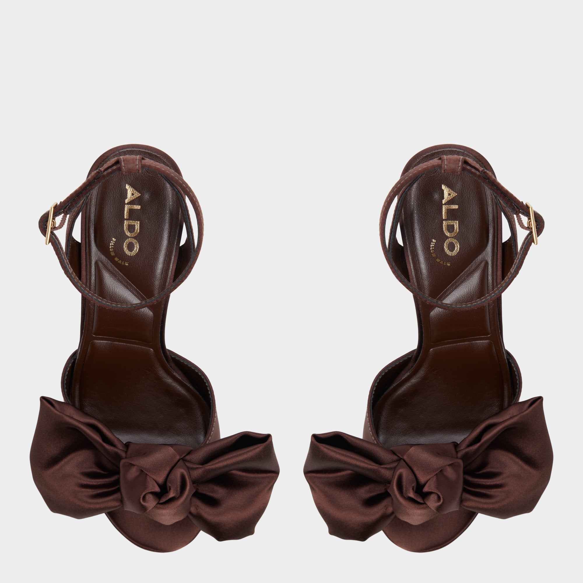 Luscious in Dark Brown - Strappy heeled sandal Platform