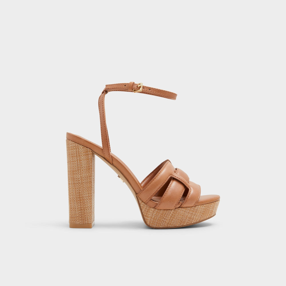 Valaberel Medium Brown Women's Platform sandals - Strappy heeled sandal Platform