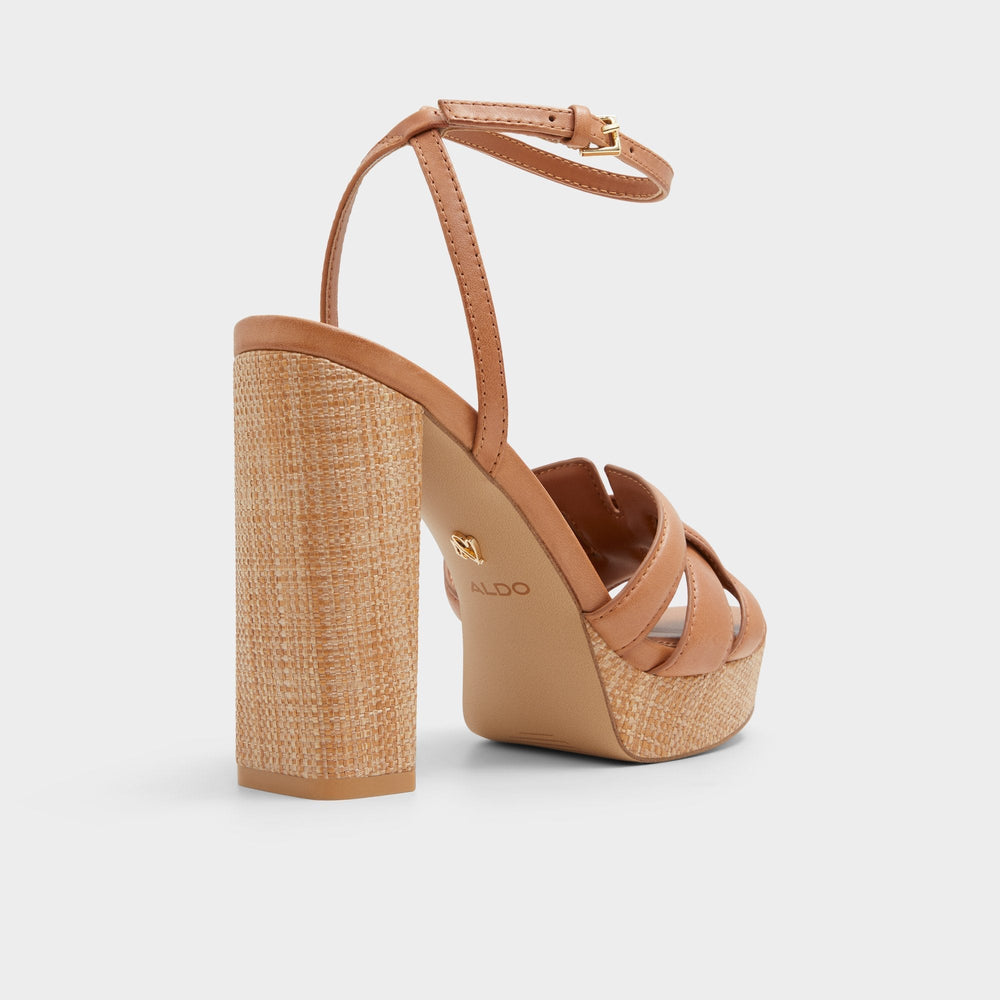 Valaberel Medium Brown Women's Platform sandals - Strappy heeled sandal Platform