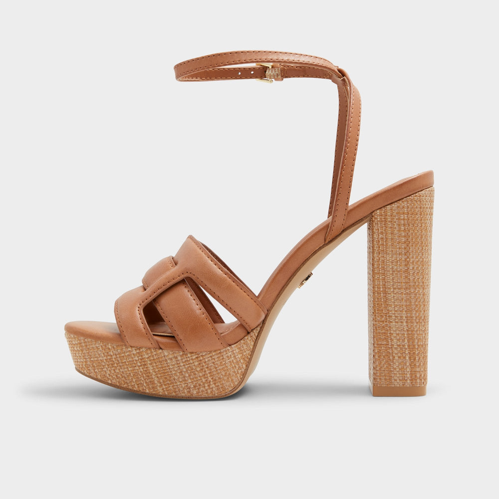 Valaberel Medium Brown Women's Platform sandals - Strappy heeled sandal Platform