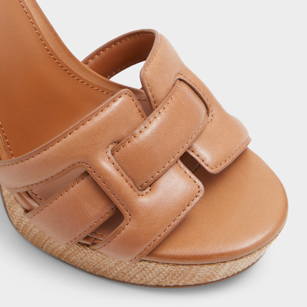 Valaberel Medium Brown Women's Platform sandals - Strappy heeled sandal Platform