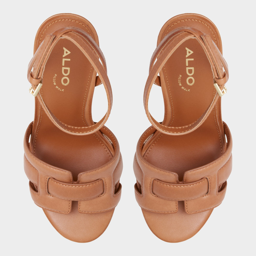 Valaberel Medium Brown Women's Platform sandals - Strappy heeled sandal Platform