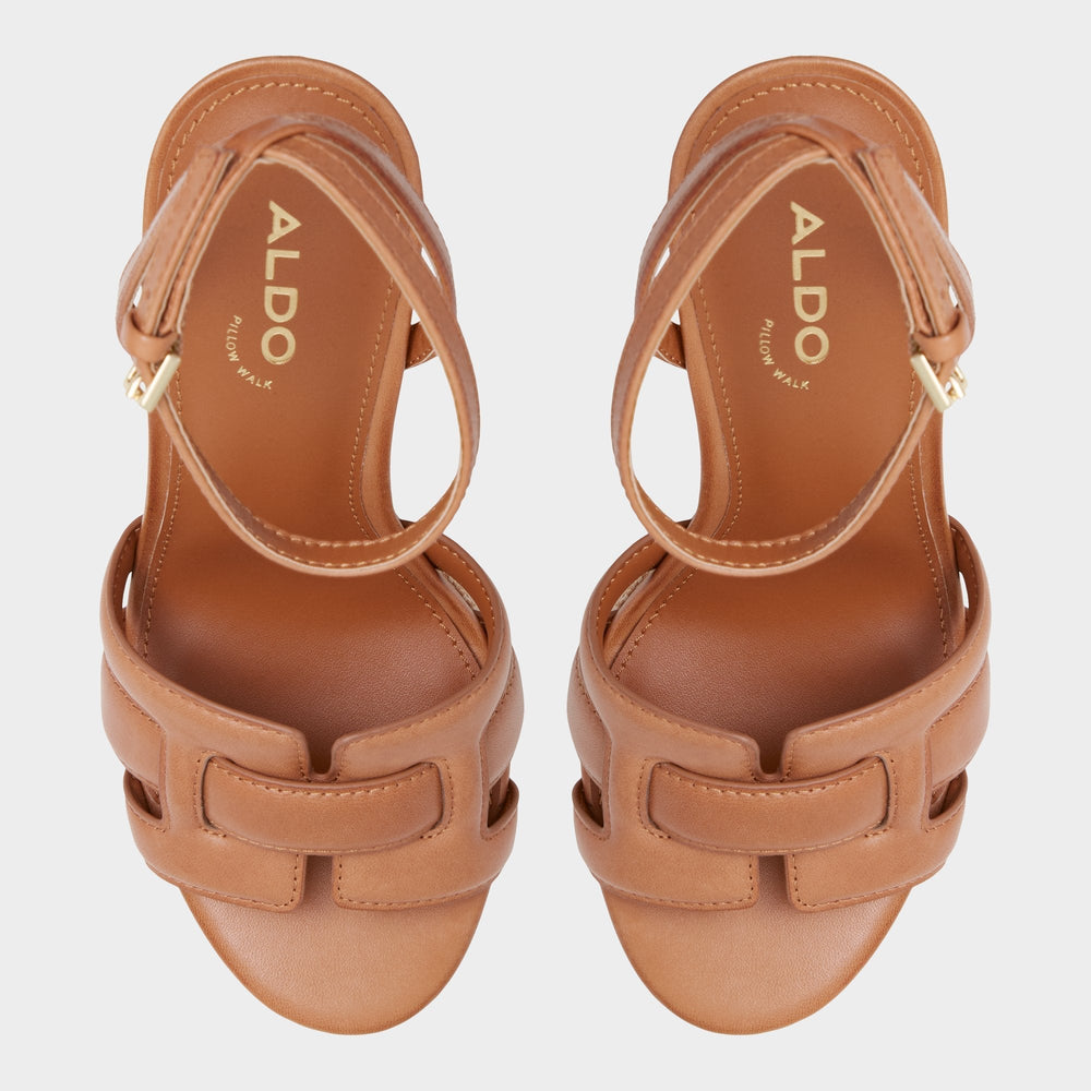 Valaberel Medium Brown Women's Platform sandals - Strappy heeled sandal Platform